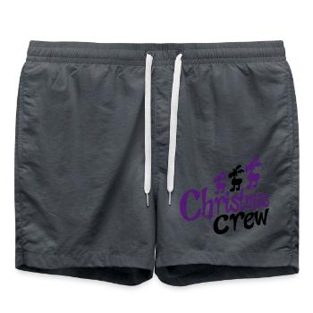 équipe drôle à Noël - Short de bain - charbon - Devant - AI Model Male 185 light (185cm)