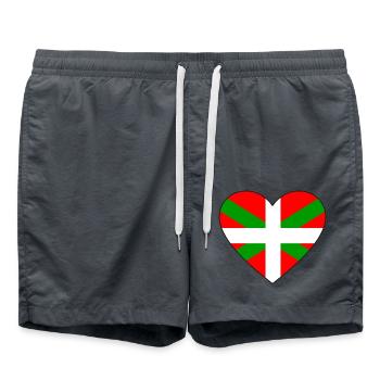 Drapeau basque coeur - Short de bain - charbon - Devant - AI Model Male 185 light (185cm)