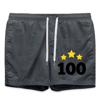 100 Jahre Stern - Geschenk zum 100-jährigen Jubiläum - Badeshorts - Anthrazit - Vorne - AI Model Male 185 light (185cm)