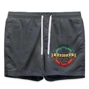 Nordstyle Papitän Ankerdesign No. 1 City - Badeshorts - Anthrazit - Vorne - AI Model Male 185 light (185cm)