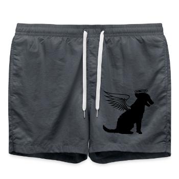Dog Angel Halo Wings Heaven Angel - Swim Trunks - anthracite - Front - AI Model Male 185 light (185cm)