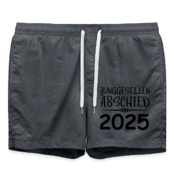 junggesellenabschied 2025 - Badeshorts - Anthrazit - Vorne - AI Model Male 185 light (185cm)