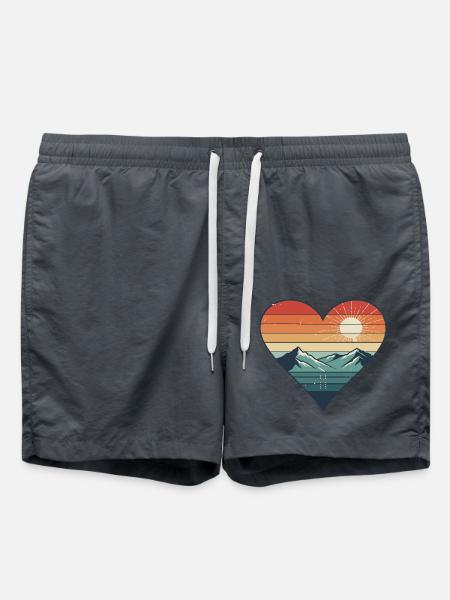 Reisen Retro Vintage Valentinstag - Badeshorts - Anthrazit