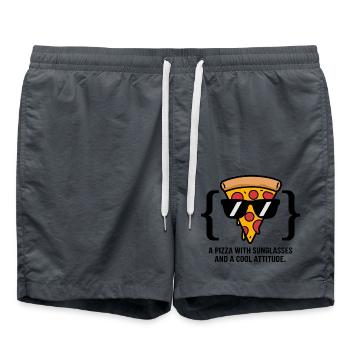 Cool Pizza Slice Sunglasses - Swim Trunks - anthracite - Front - AI Model Male 185 light (185cm)