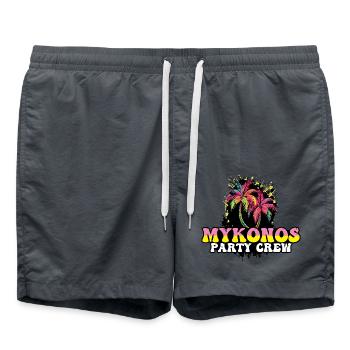 Mykonos Party Crew Holiday - Swim Trunks - anthracite - Front - AI Model Male 185 light (185cm)