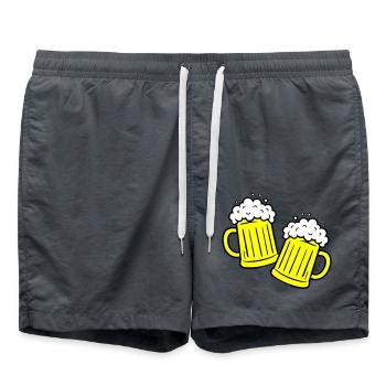 Bier Anstossen Saufen - Badeshorts - Anthrazit - Vorne - AI Model Male 185 light (185cm)