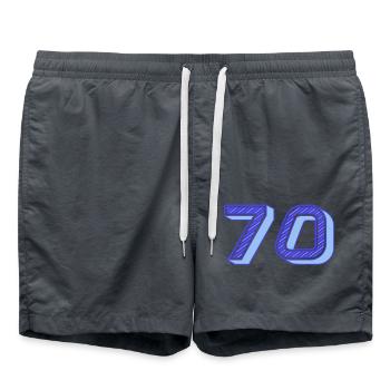 70. 70 JAHRE. 70. JAHRESTAG. 70-JÄHRIGES JUBILÄUM. - Badeshorts - Anthrazit - Vorne - AI Model Male 185 light (185cm)