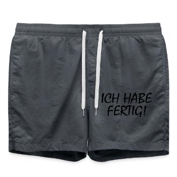 Ich habe fertig - Badeshorts - Anthrazit - Vorne - AI Model Male 185 light (185cm)