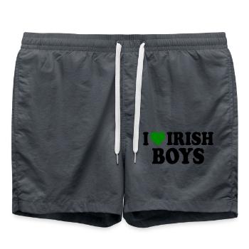 I love irish boys - Badeshorts - Anthrazit - Vorne - AI Model Male 185 light (185cm)