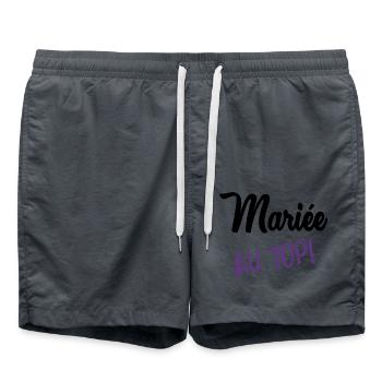 FUTURE MARIEE. EVJF. MARIEE - Short de bain - charbon - Devant - AI Model Male 185 light (185cm)