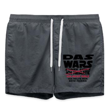 Junggesellenabschied das wars ich heirate ... ich - Badeshorts - Anthrazit - Vorne - AI Model Male 185 light (185cm)