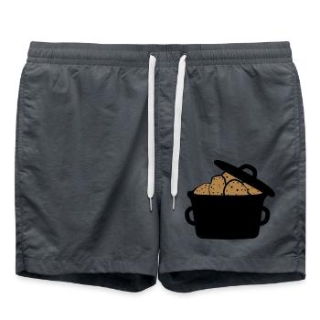 kochtopf topf viele haufen design kartoffel essen - Badeshorts - Anthrazit - Vorne - AI Model Male 185 light (185cm)