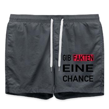 Gib Fakten eine Chance - Badeshorts - Anthrazit - Vorne - AI Model Male 185 light (185cm)