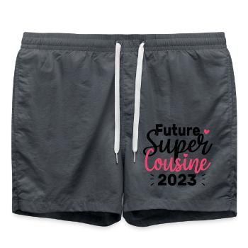 Annonce Grossesse 2023 Future Super Cousine Cadeau - Short de bain - charbon - Devant - AI Model Male 185 light (185cm)