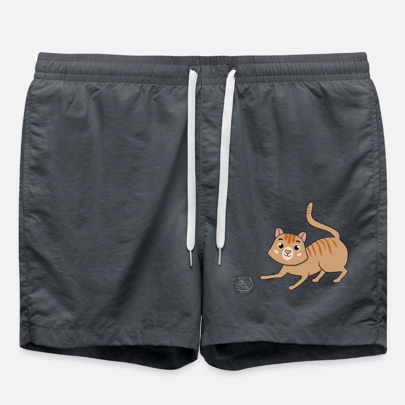 Cat with wool - Swim Trunks - anthracite
