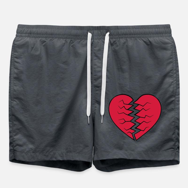 Heart broken design - Swim Trunks - anthracite