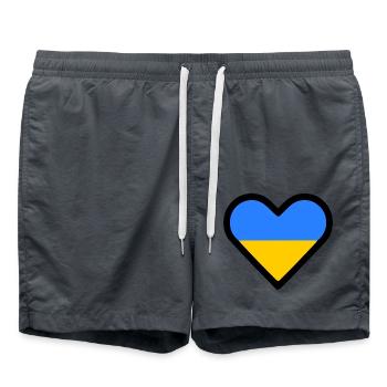 Ukraine - Badeshorts - Anthrazit - Vorne - AI Model Male 185 light (185cm)