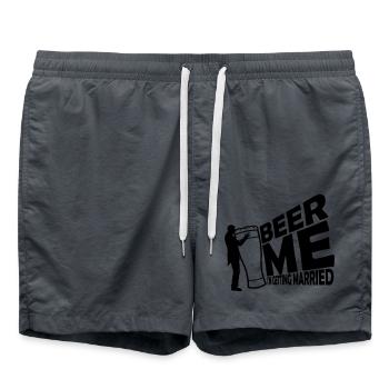 Beer Me Getting Married - Swim Trunks - anthracite - Front - AI Model Male 185 light (185cm)