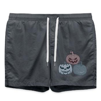 Jack o lantern pumpkin faces for Halloween 2022 - Swim Trunks - anthracite - Front - AI Model Male 185 light (185cm)