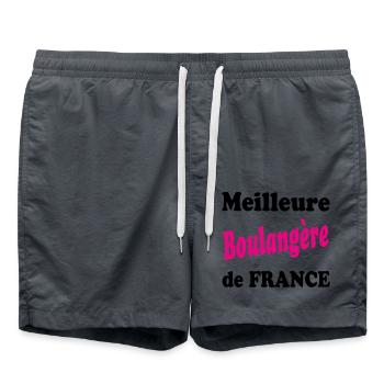 Meilleure boulangère de france - Short de bain - charbon - Devant - AI Model Male 185 light (185cm)