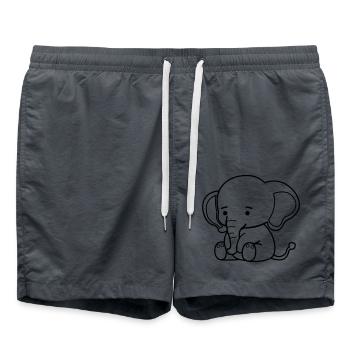 Éléphant mignon - Short de bain - charbon - Devant - AI Model Male 185 light (185cm)