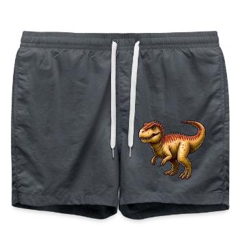Dinosaur Tetranosaurus - Swim Trunks - anthracite - Front - AI Model Male 185 light (185cm)