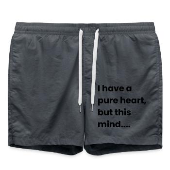 I have a pure heart but this mind - Swim Trunks - anthracite - Front - AI Model Male 185 light (185cm)
