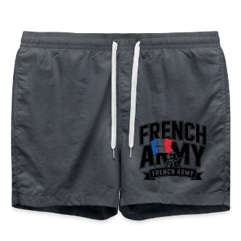 French Army - Short de bain - charbon - Devant - AI Model Male 185 light (185cm)