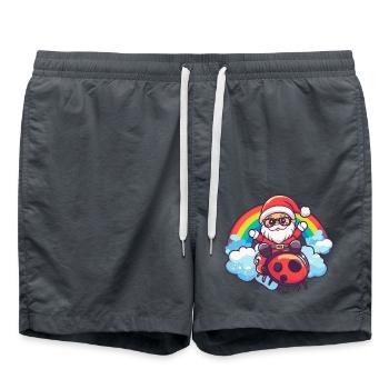 Marienkäfer Weihnachtsmann Regenbogen - Badeshorts - Anthrazit - Vorne - AI Model Male 185 light (185cm)