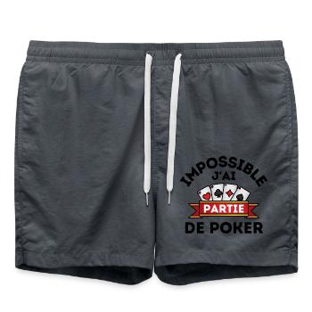 Poker - Short de bain - charbon - Devant - AI Model Male 185 light (185cm)