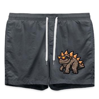 Dinosaure Stegosaurus Bande dessinée Cool - Short de bain - charbon - Devant - AI Model Male 185 light (185cm)