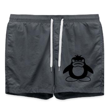 Pingouin En colère Malheureux Mauvaise humeur - Short de bain - charbon - Devant - AI Model Male 185 light (185cm)