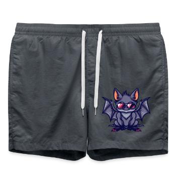 Fledermaus Comic Cool - Badeshorts - Anthrazit - Vorne - AI Model Male 185 light (185cm)