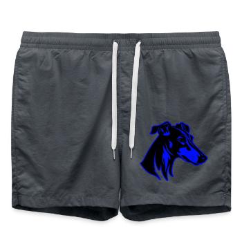 Greyhound Hund Tier Porträt - Badeshorts - Anthrazit - Vorne - AI Model Male 185 light (185cm)