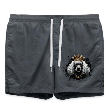 Chien Caniche Animal Couronne - Short de bain - charbon - Devant - AI Model Male 185 light (185cm)