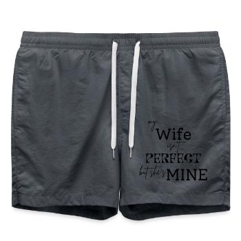 Wife - Swim Trunks - anthracite - Front - AI Model Male 185 light (185cm)