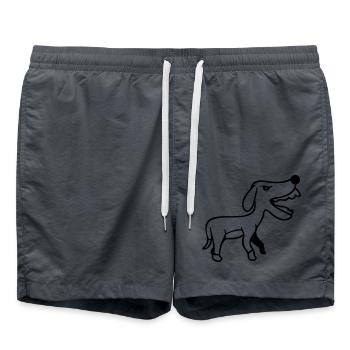 Hund Wütend Beißen Gefährlich Aggressiv Angriff - Badeshorts - Anthrazit - Vorne - AI Model Male 185 light (185cm)