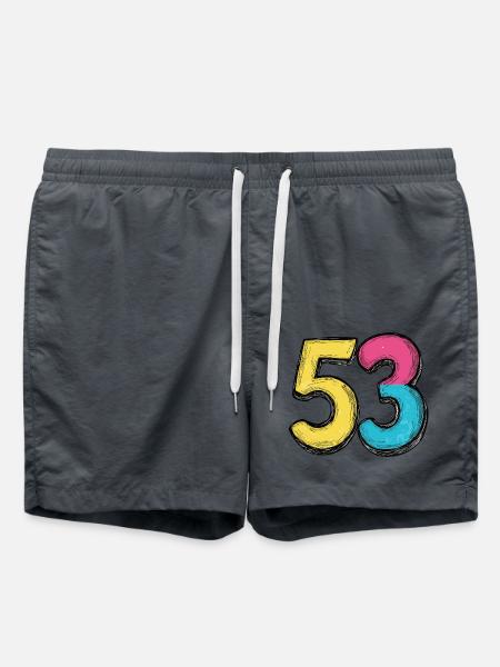 53 Number Symbol - Swim Trunks - anthracite
