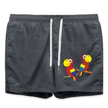 Amis perroquets - Short de bain - charbon - Devant - AI Model Male 185 light (185cm)