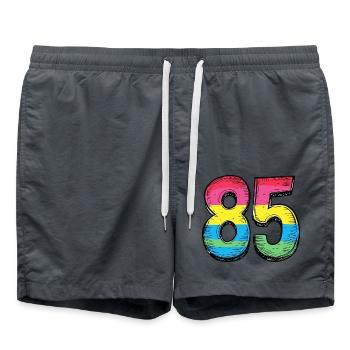 85 Zahl Symbol - Badeshorts - Anthrazit - Vorne - AI Model Male 185 light (185cm)