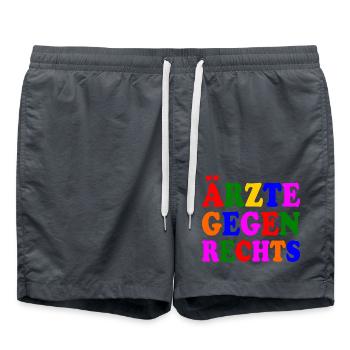 Ärzte gegen rechts - Badeshorts - Anthrazit - Vorne - AI Model Male 185 light (185cm)