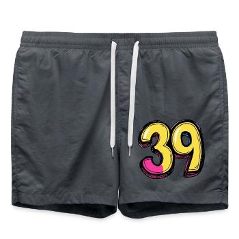 39 Nombre Coloré - Short de bain - charbon - Devant - AI Model Male 185 light (185cm)