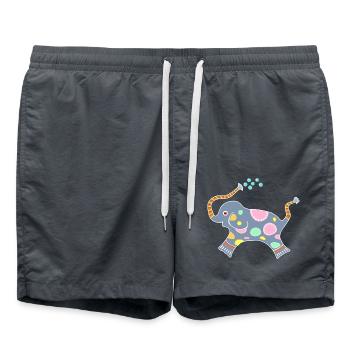Kleiner Elefant, der Seifenblasen bläst - Badeshorts - Anthrazit - Vorne - AI Model Male 185 light (185cm)
