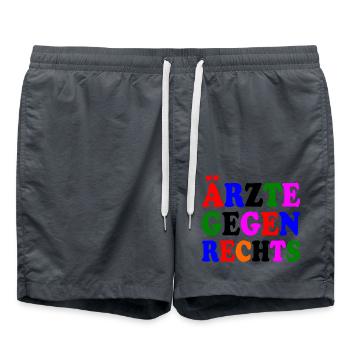 Ärzte gegen rechts - Badeshorts - Anthrazit - Vorne - AI Model Male 185 light (185cm)
