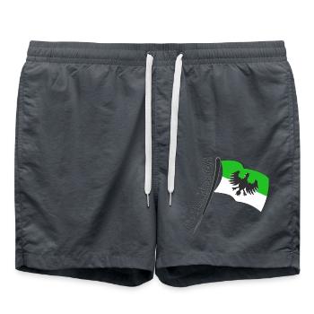 Schützenfest Fahne - Die Tradition lebt - Badeshorts - Anthrazit - Vorne - AI Model Male 185 light (185cm)