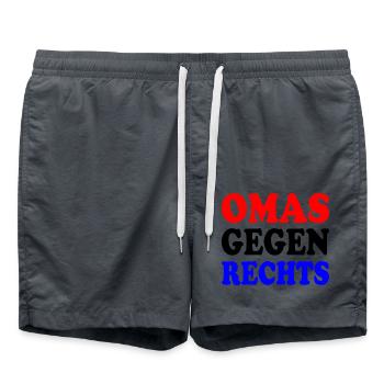 Omas gegen rechts - Badeshorts - Anthrazit - Vorne - AI Model Male 185 light (185cm)