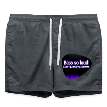 Bass So Loud – Médiator Noir & Mauve - Short de bain - charbon - Devant - AI Model Male 185 light (185cm)