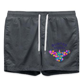 Oiseaux et fleurs colorés - Short de bain - charbon - Devant - AI Model Male 185 light (185cm)