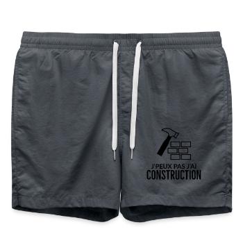 Construction - Short de bain - charbon - Devant - AI Model Male 185 light (185cm)