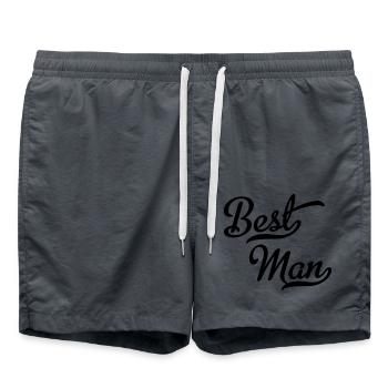 Best man - Swim Trunks - anthracite - Front - AI Model Male 185 light (185cm)